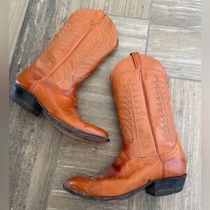 Tony Lama cinnamon brown leather cowboy western boots size 11